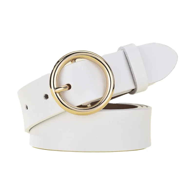 AAJF 2024 New Arrival Women's Genuine Leather Belt Versatile Round Buckle Cow Leather Belt Belt For Women's Women's-7