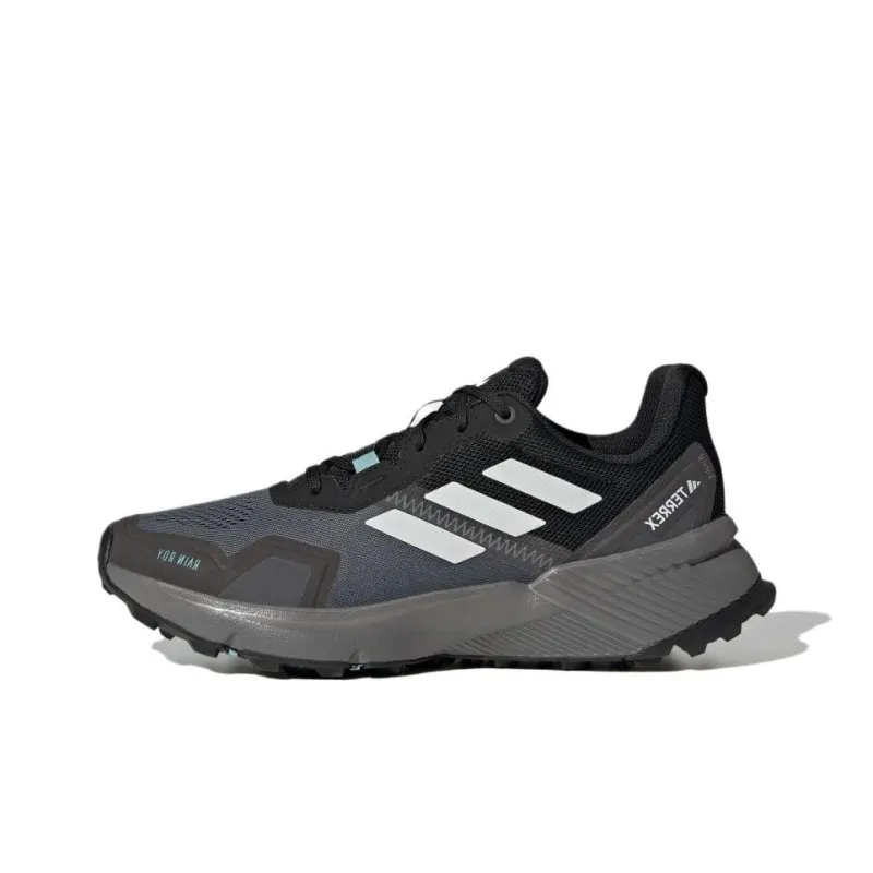 Adidas Abrasion Resistant Low Top Running Shoes Women's Black Gray-0