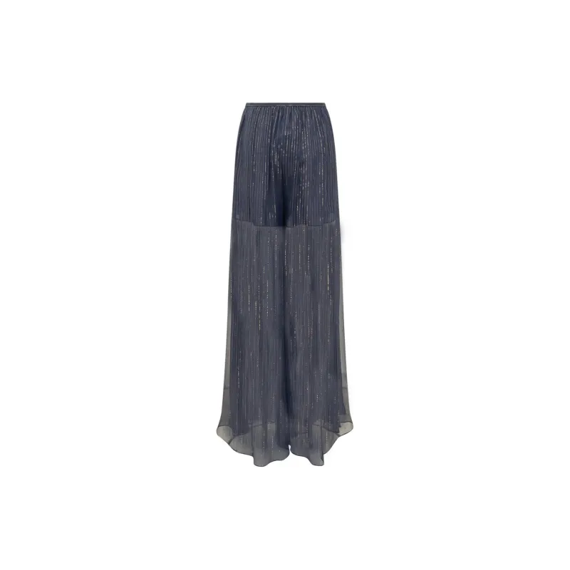 ROCHAS Metallic threading Flared Trousers-1
