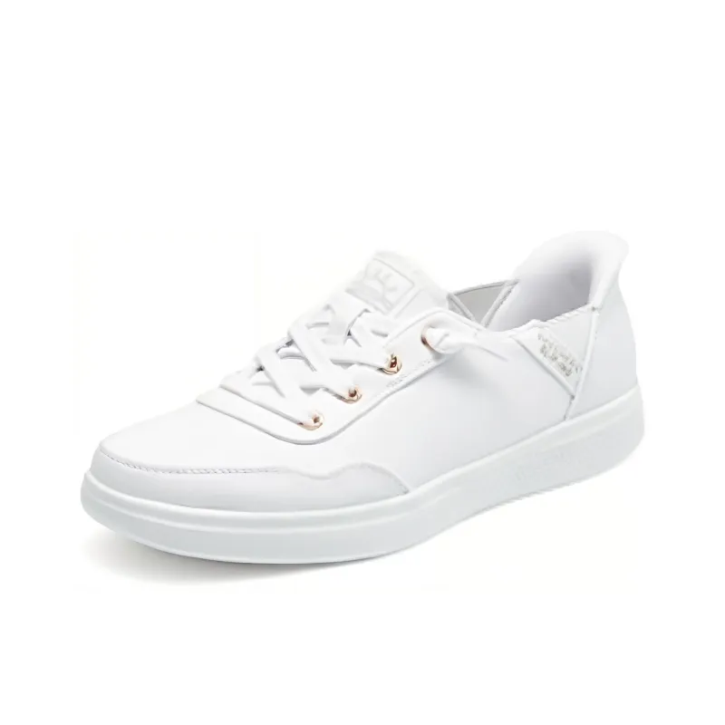 Skechers Slip Ins Hands Free Slip Ins Anti Slip And Wear Resistant Coverage Low Top Canvas Shoes Women's White-2