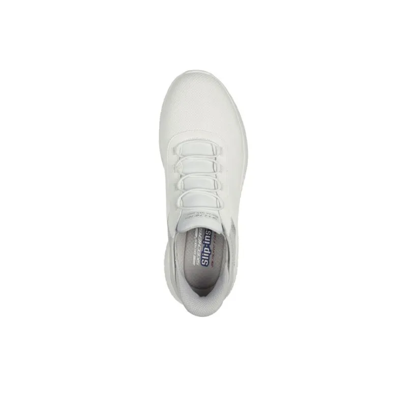 Skechers Slip Ins Slip Resistant Lightweight Wear Resistant Low Top Running Shoes Men's White Gray-3