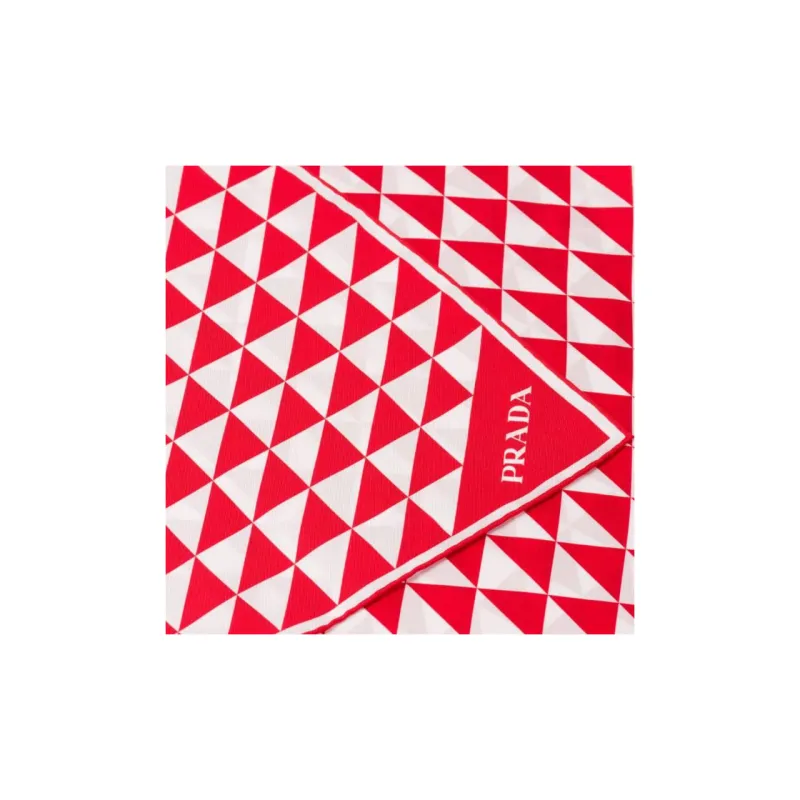 PRADA Logo print Silk Twill Scarf-2