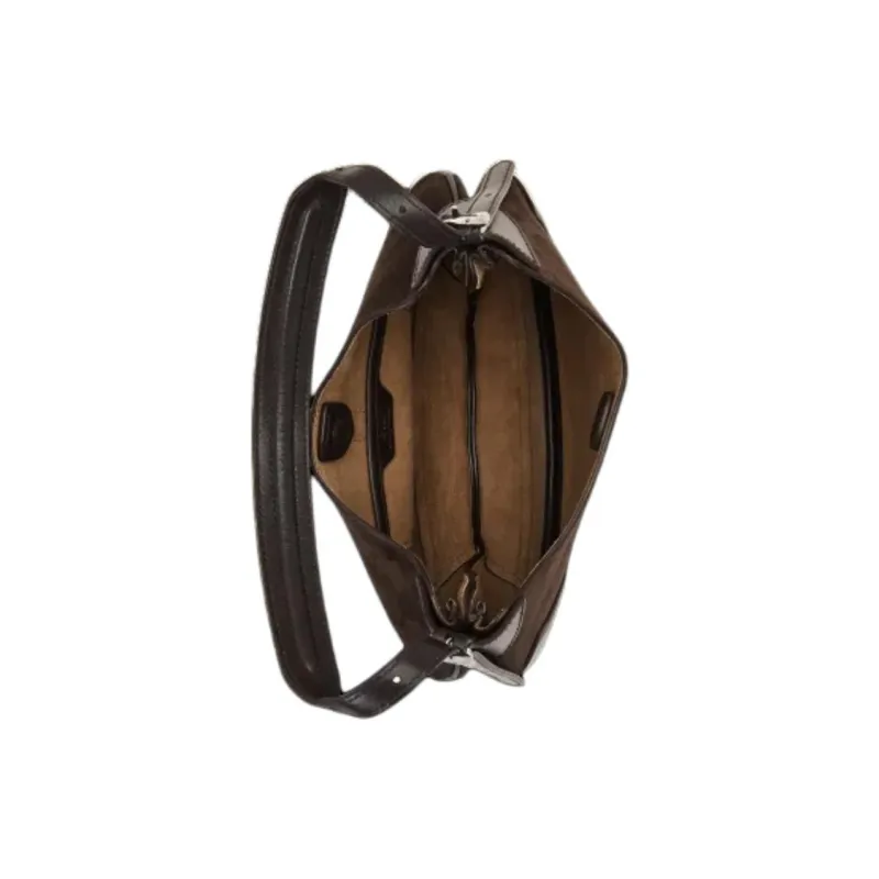 Polo Ralph Lauren Polo ID Nubuck Portable Crossbody Bag Shoulder Bag Small Size Women's Chocolate-3