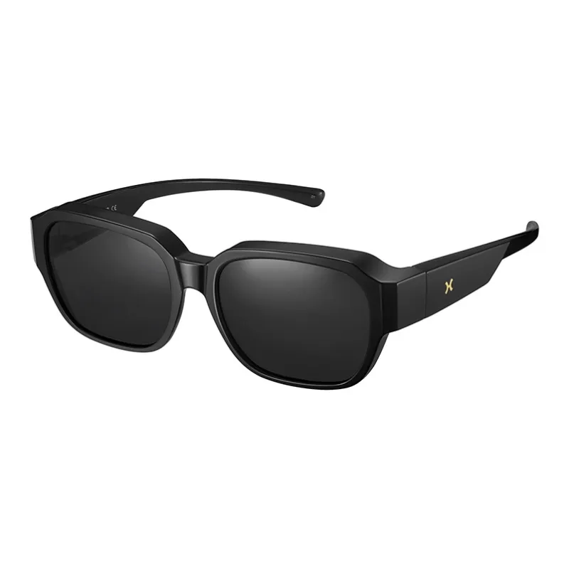 LOHO TR90 Square Large Frame Sunglasses For A Slimmer Face Appearance Unisex Black-17
