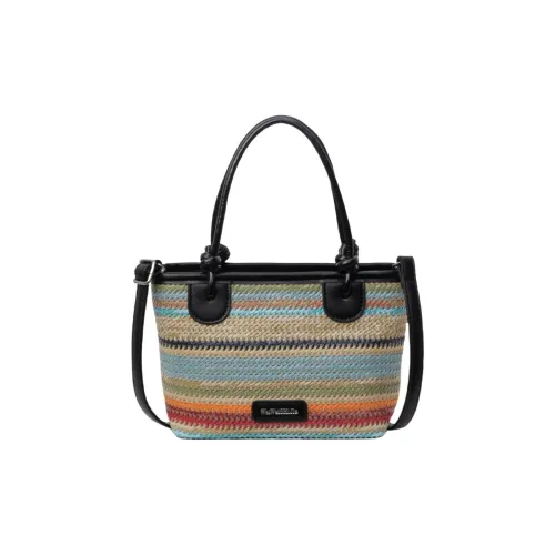 Barang Bear Straw Shoulder Bag, Crossbody Bag, Handbag Regular Women's Multicolor