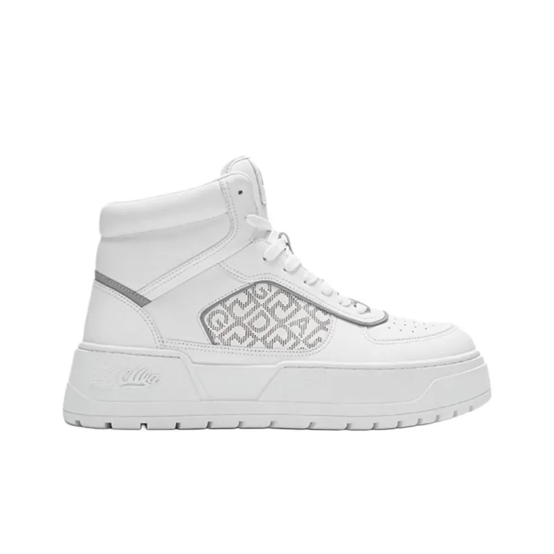 DEGAIA High-Top Skateboard Shoes Men's Raw White Light Gray-1