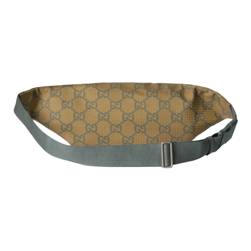 GUCCI Recycled Polyester Fanny Pack Large Size Men's Mustard Yellow/Green-3