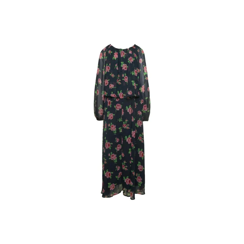 Rotate Flower Printed Chiffon Maxi Dress-1