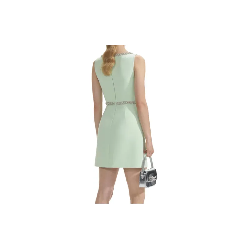 Self portrait Crystal embellished Bow Mini Dress-1