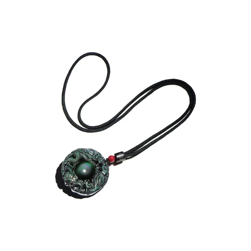 Yi Mingju Obsidian Jade Pendants Unisex-5