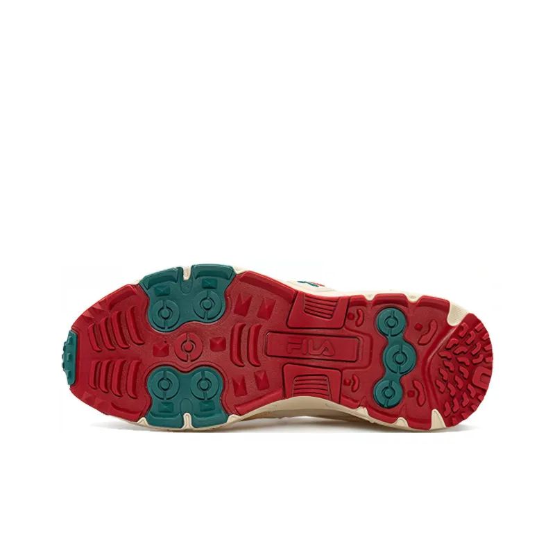 FILA FUSION Fila Retro Running Shoes Golden/Red/Green Women's-4