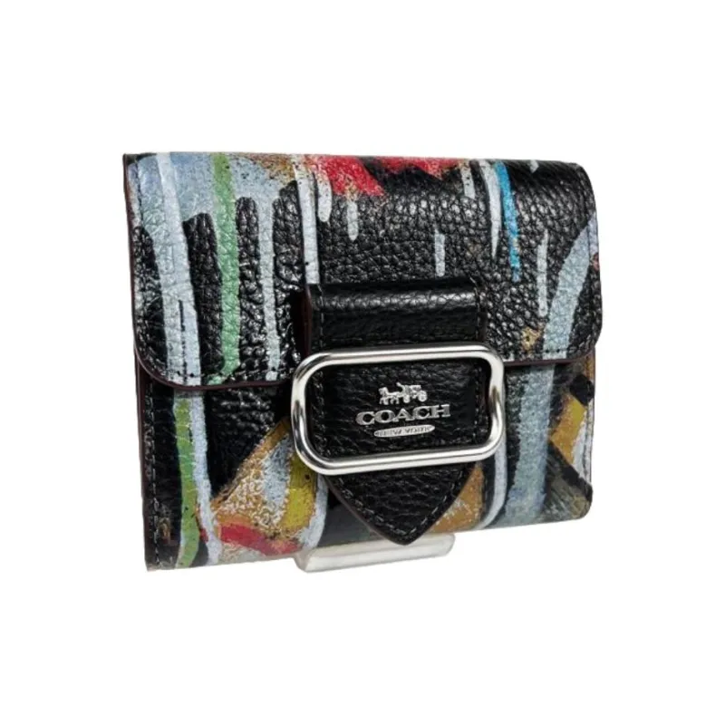 COACH MINT+SERF Collaboration Morgan Leather Coin Purses Wallets Regular Unisex Black-2