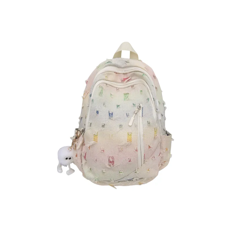 Cwatcun Canvas Backpack Women's Beige Small Plaid/Beige Large Plaid-5