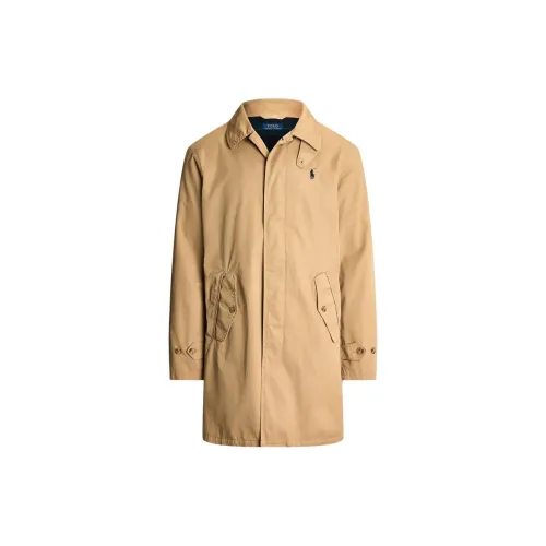 Polo Ralph Lauren Trench Coats Men Brown Yellow