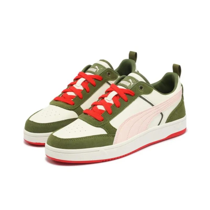 PUMA DRIBBLE SD Slip Resistant Low Top Casual Shoes Unisex White Green Pink-2
