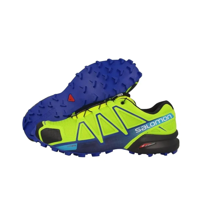 SALOMON Speedcross 4 Hiking / Trekking Shoes Men Low Top Yellow Blue-3