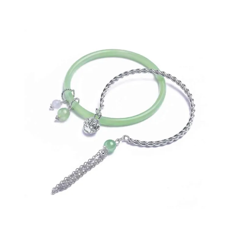 Bailijin Colored Glaze Jade Bangles Unisex-8
