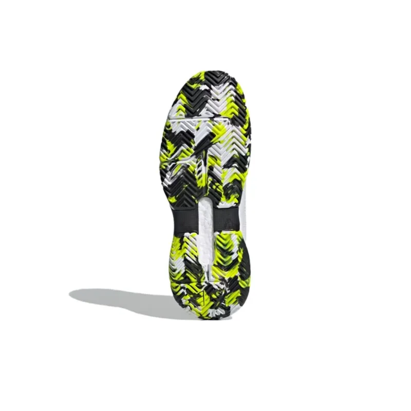 Adidas SOLEMATCH CONTROL 2 Anti-Slip Wear-Resistant Low-Top Tennis Shoes Unisex White Black Yellow-4