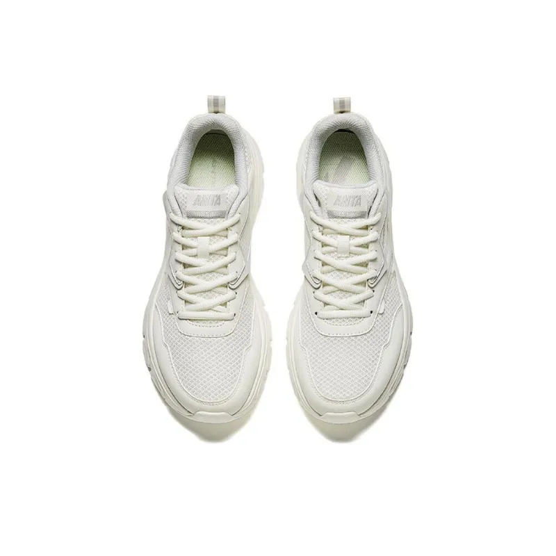 Anta Abrasion Resistant Low Top Running Shoes Men's White-2
