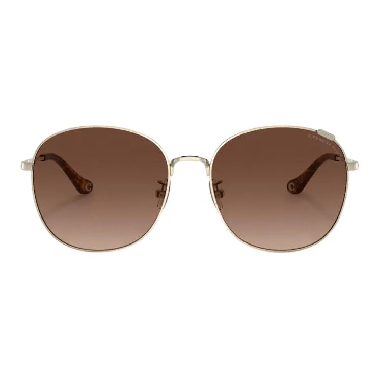 COACH Oval Sunglasses Women's Silver-1