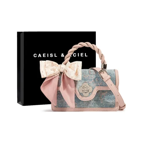 CAEISL&KCIEL Handbags Blue And White Embroidered Pink