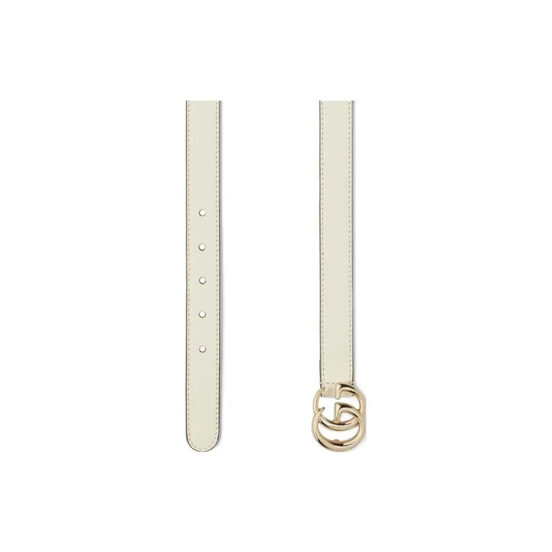 GUCCI Letter Styling Design Leather Belts Kids' White Width: 2CM-2