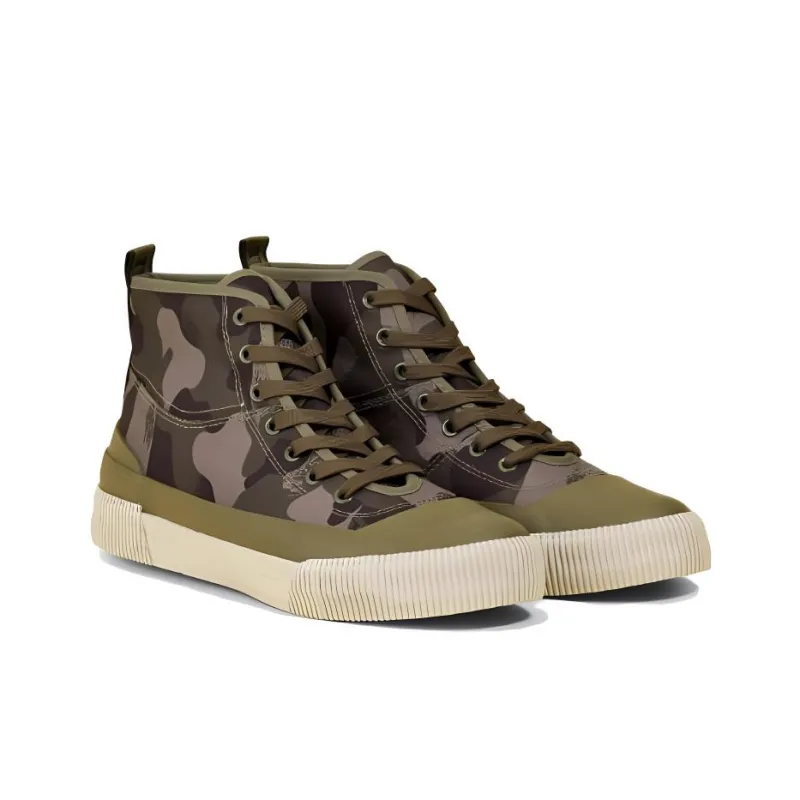AIGLE Rubber Mid W Pt Anti-Slip Wear-Resistant High-Top Skateboard Shoes Women's Green-2