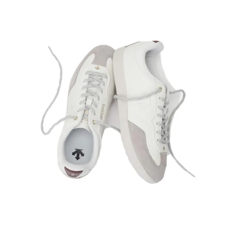 DESCENTE Anti Slip Wear Resistant Low Top Skateboard Shoes Unisex White-2