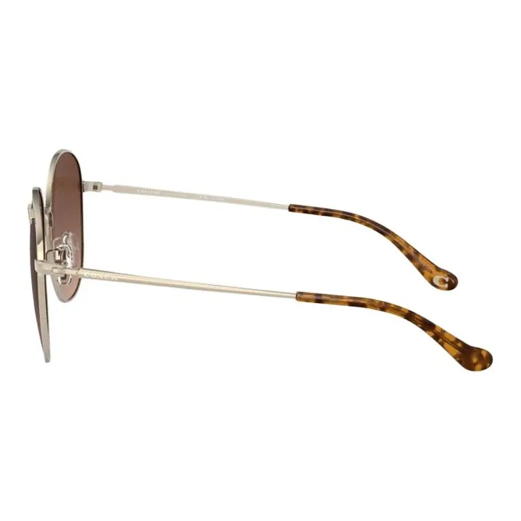COACH Oval Sunglasses Women's Silver-3