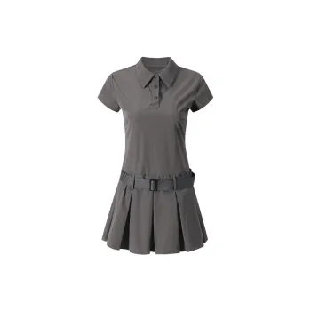 Vine Color Short Sleeved Dress Women's Gray