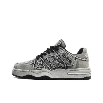 CEDAR HAN Anti Slip Wear Resistant Breathable Moisture Wicking Low Top Canvas Shoes Unisex Washed Gray Black