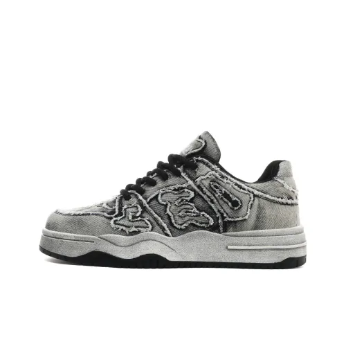 CEDAR HAN Anti Slip Wear Resistant Breathable Moisture Wicking Low Top Canvas Shoes Unisex Washed Gray Black