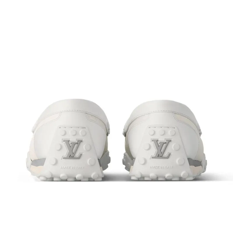 LOUIS VUITTON Racer Moccasins Shoes 'White Mesh Monogram'-4
