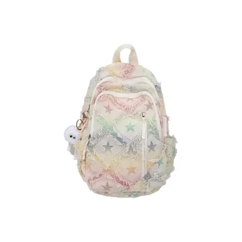 Cwatcun Canvas Backpack Women's Beige Small Plaid/Beige Large Plaid