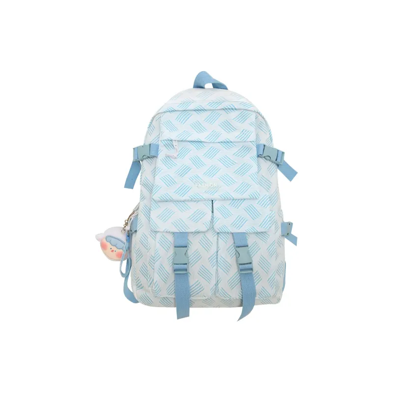 Venerable Brahma Nylon Backpack Regular Women's Gray/Green/Blue-6