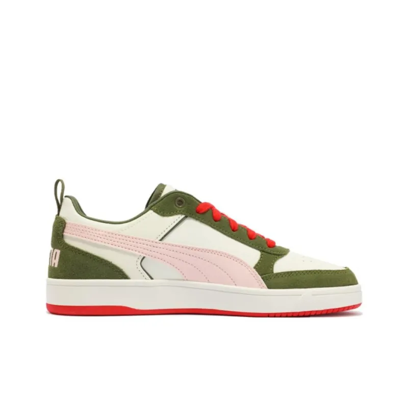 PUMA DRIBBLE SD Slip Resistant Low Top Casual Shoes Unisex White Green Pink-1
