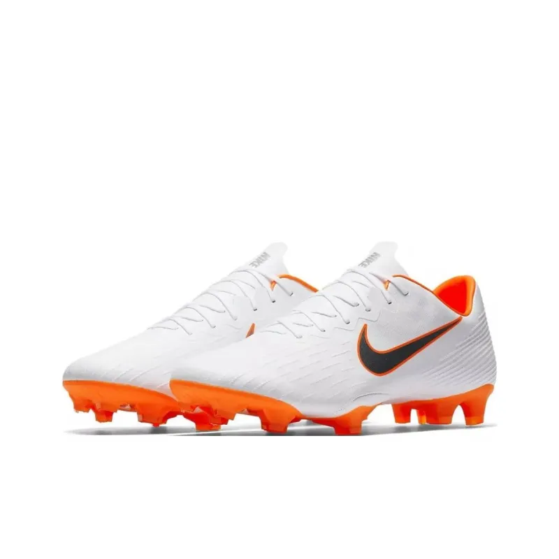 Nike Mercurial Vapor 12 Soccer Shoes Men Low Top White/Orange-2