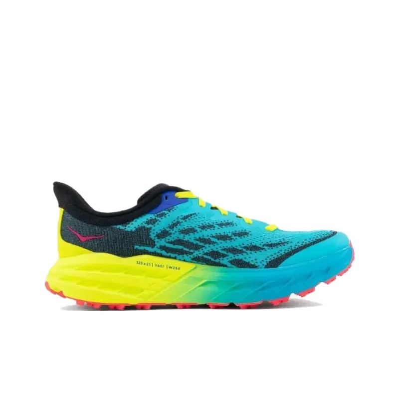 HOKA ONE ONE Speedgoat 5 Shock Absorbers Low Top Casual Running Shoes Men's Blue Green Red Loose Fit-1
