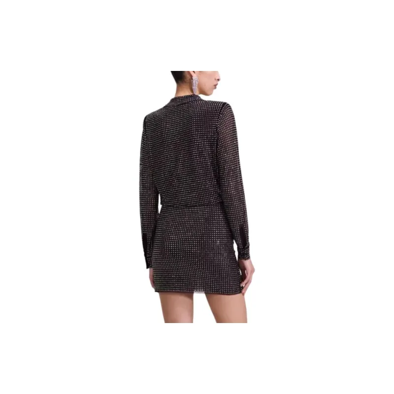 Self portrait Long Sleeved Dress Women's Classic Black-1