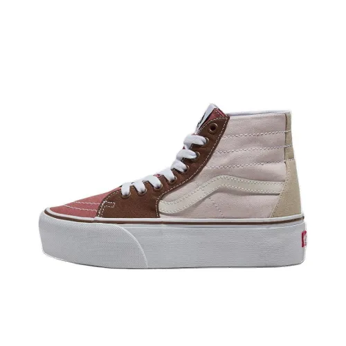 Vans SK8 Canvas Shoes Women's High-Top Pink/Brown