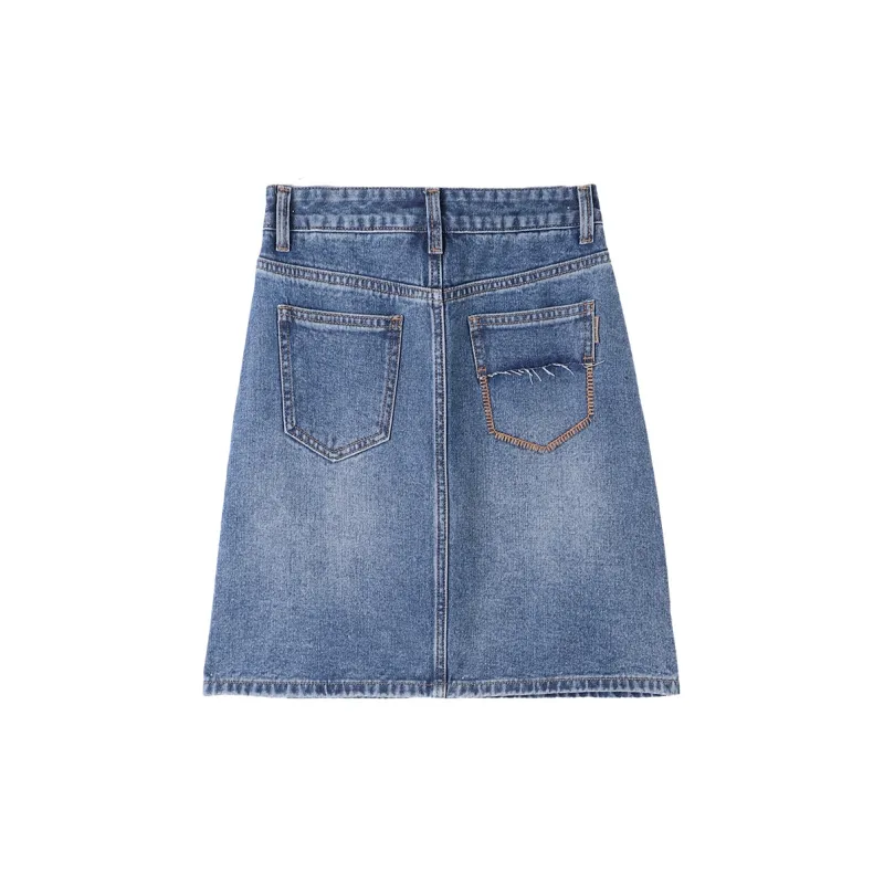MITUAN Denim Short Skirts Women's Blue-1
