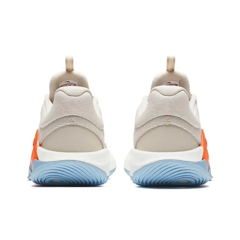 Anta Sky Blue RETRO Skyline RETRO Abrasion-Resistant Low-Top Basketball Shoes Men's Beige Orange-3