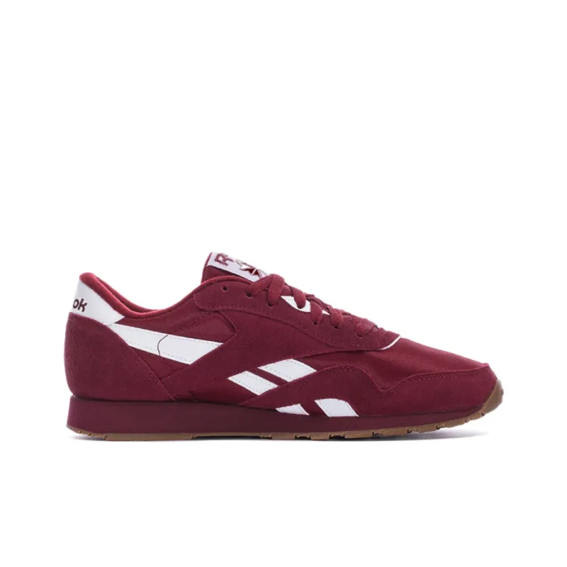 Reebok Classic Nylon Running Shoes Men Low-Top Burgundy-1