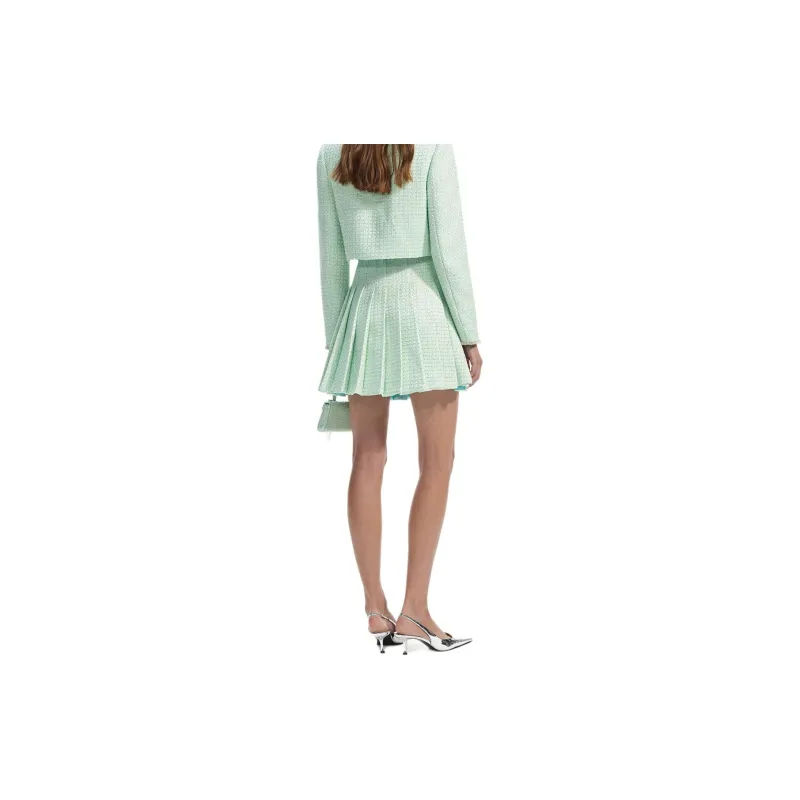 Self portrait High Waist Pleated Mini Skirt-1