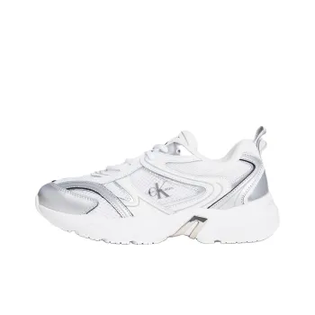 CKJ CALVIN KLEIN JEANS Low Top Casual Shoes Women's Silver White