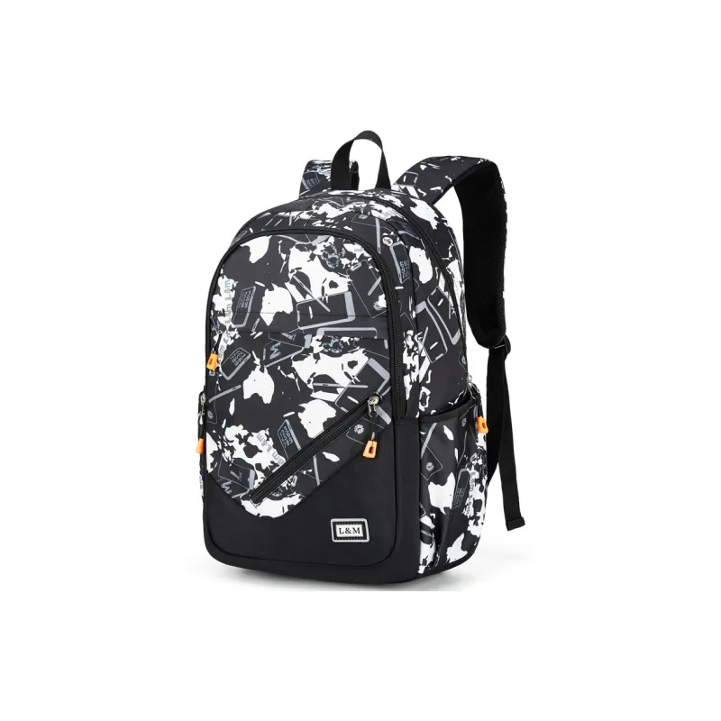L&M Oxford Backpack Laptop Bags Regular Unisex Black-40