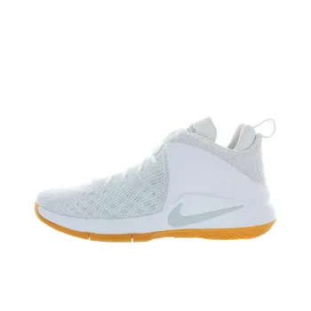 Nike LeBron Witness Cushioning Anti-Slip And Wear-Resistant Coverage Support Mid-Top Basketball Shoes Men's White Gray