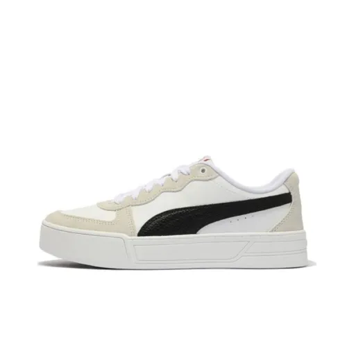 PUMA Skye Non-slip Lightweight Low-Top Skateboard Shoes Women's White Black