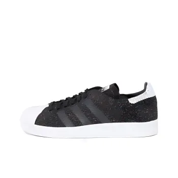 Adidas Originals Superstar 80s Primeknit Cushioning Wear-Resistant Low-Top Skateboard Shoes Unisex Black
