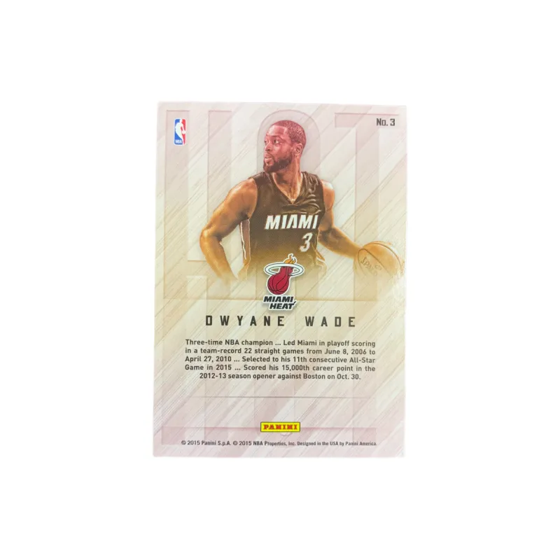 PANINI 2015 NBA Miami Heat Dwyane Wade Signature Hot Signature The Flash Star Card Quality Guaranteed Sports Cards 1 Pc-1